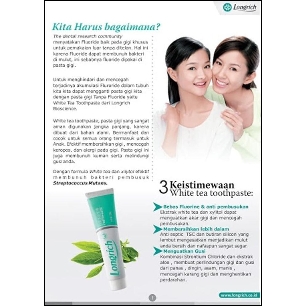Jual LONGRICH WHITE TEA MULTIEFFECT TOOTHPASTE/ODOL (200GR) Shopee
