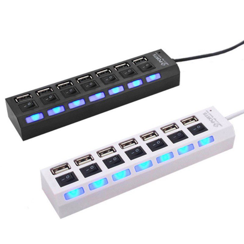 USB Hub 7 Port ON/OFF Saklar Plus LED