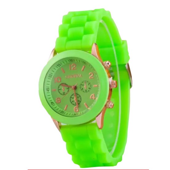 Jam Tangan Geneva Silicone Jelly Wrist Watch Rubber Korea Fashion