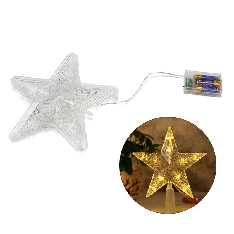 Ornamen Lampu Led Bentuk Bintang Untuk Dekorasi Pohon Natal