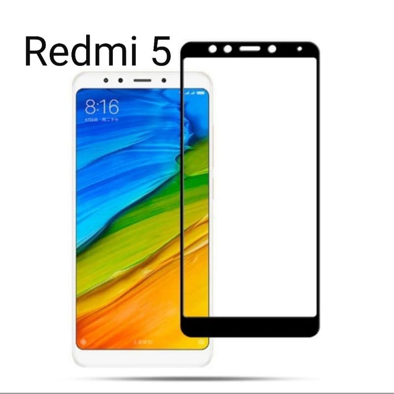 Xiaomi Redmi 5 Tempered Glass Full Layar Anti Gores Kaca