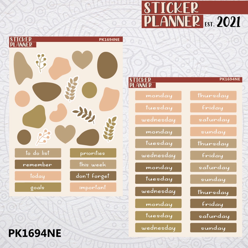 

Essentials Sticker Planner Kit Set | Weekly, Nama Hari, Deco, journal, sticker sheet, bujo, scrapbook