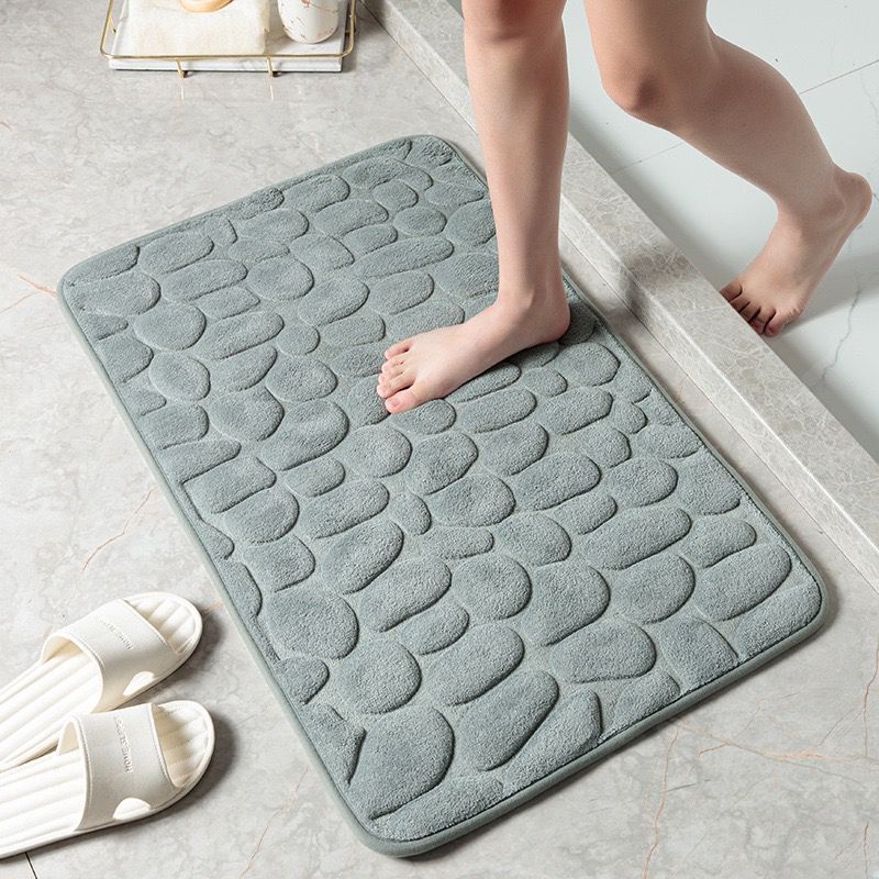 [HY.Olshop12] Keset Kaki Anti Slip Motif Batu Bahan Memory Foam High Kualitas Alas Lantai Ukuran 40x60CM