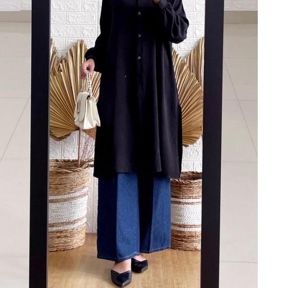 Stock New JALEELA LONG TUNIK – BAJU ATASAN POLOS WANITA TERBARU LENGAN PANJANG – ATASAN WANITA BLOUS