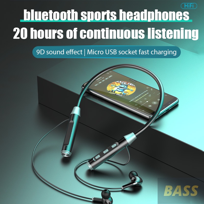 Sport headset bluetooth original asli super bass headset bluetooth full bass terbaik Earphone Gantun