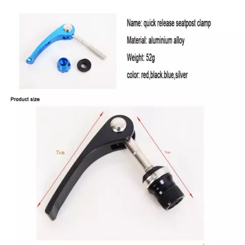 Clamp Quick Release Seatpost Pengunci Tekukan Tiang Sadel Sepeda BMX MTB LIPAT MINI GUNUNG dan ANAK-ANAK