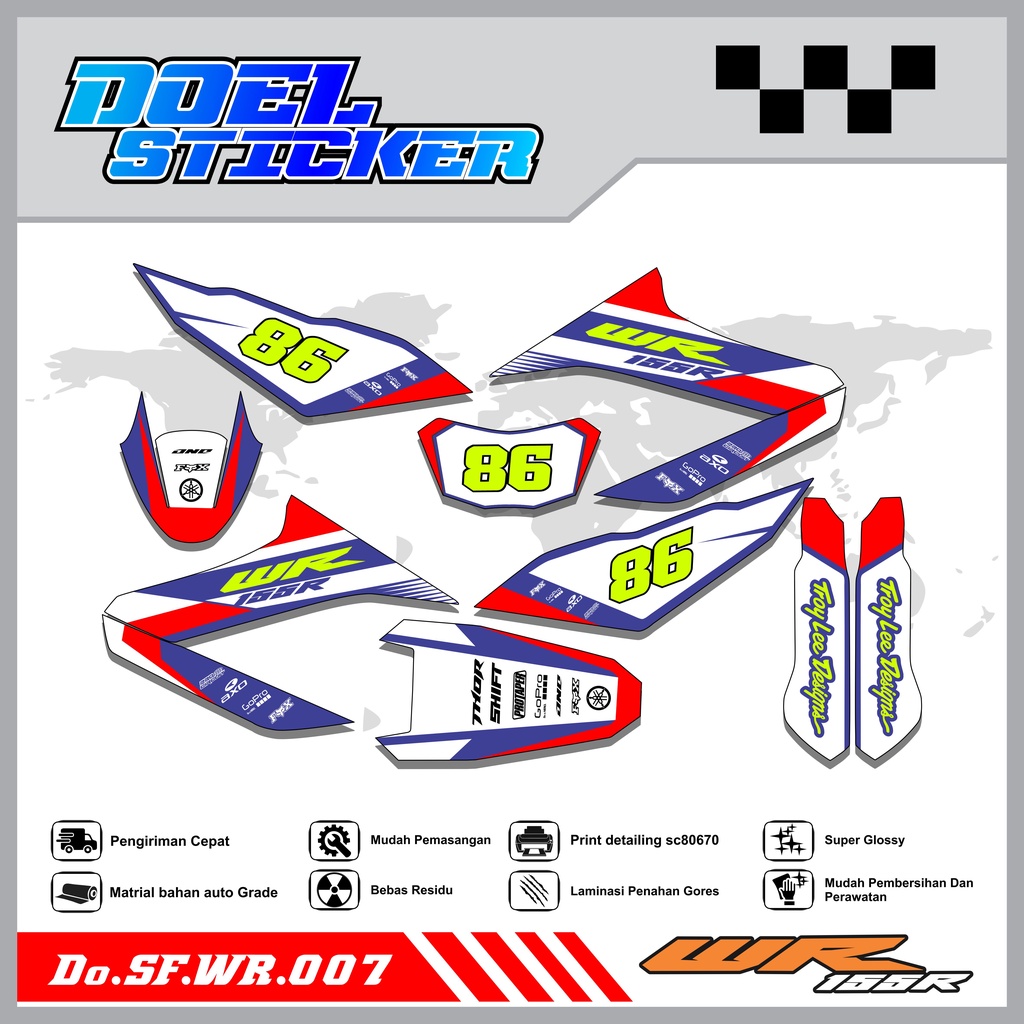 STICKER STRIPING WR 155 - STICKER STRIPING LIST VARIASI HOLOGRAM , CROME WR 155 DOEL 007