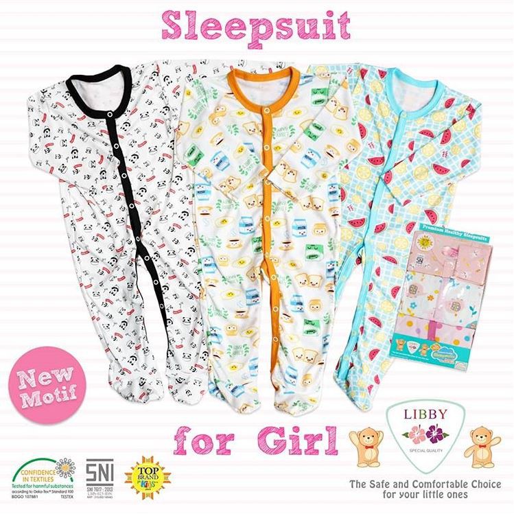 LIBBY Sleepsuit Premium l Jumper SEGITIGA Jumper SEGIEMPAT | Baju Kodok Libby Premium