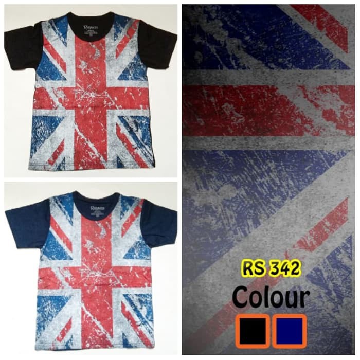 Baju Kaos Anak New England Bendera Import Premium Quality Cowok