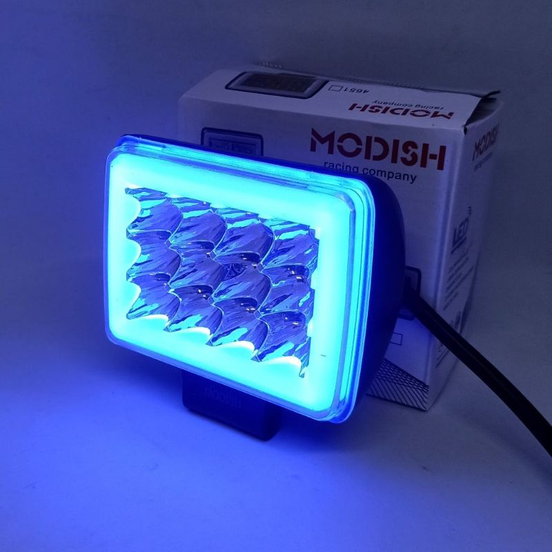 Lampu Tembak LED CWL Daymaker Mini 12 Mata 3 susun Angel Biru Sorot Motor Mobil Angle Kedip