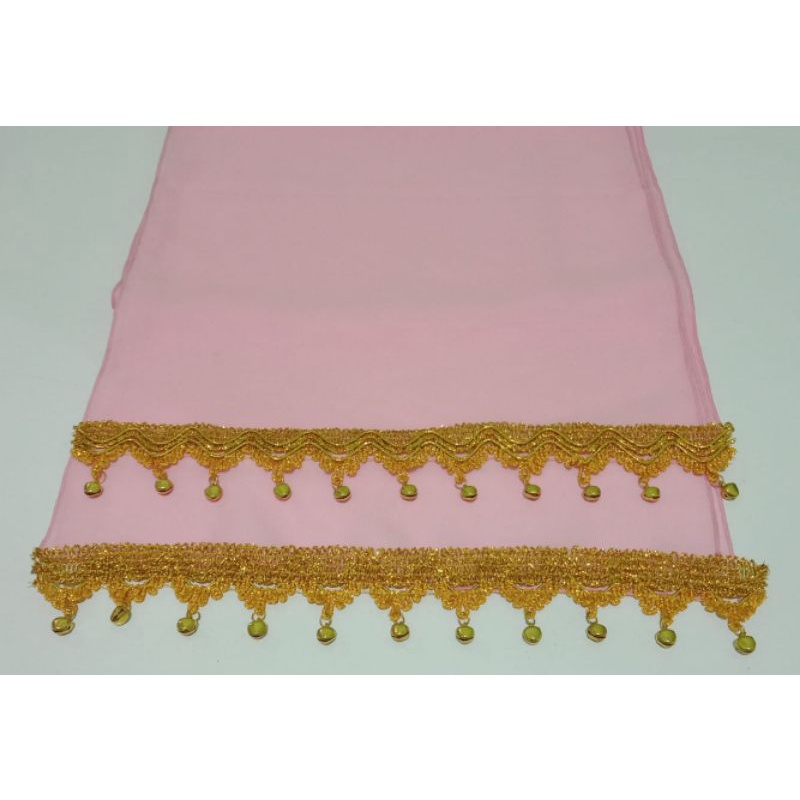 Sampur Tari / Selendang Tari Renda Lonceng-Pink