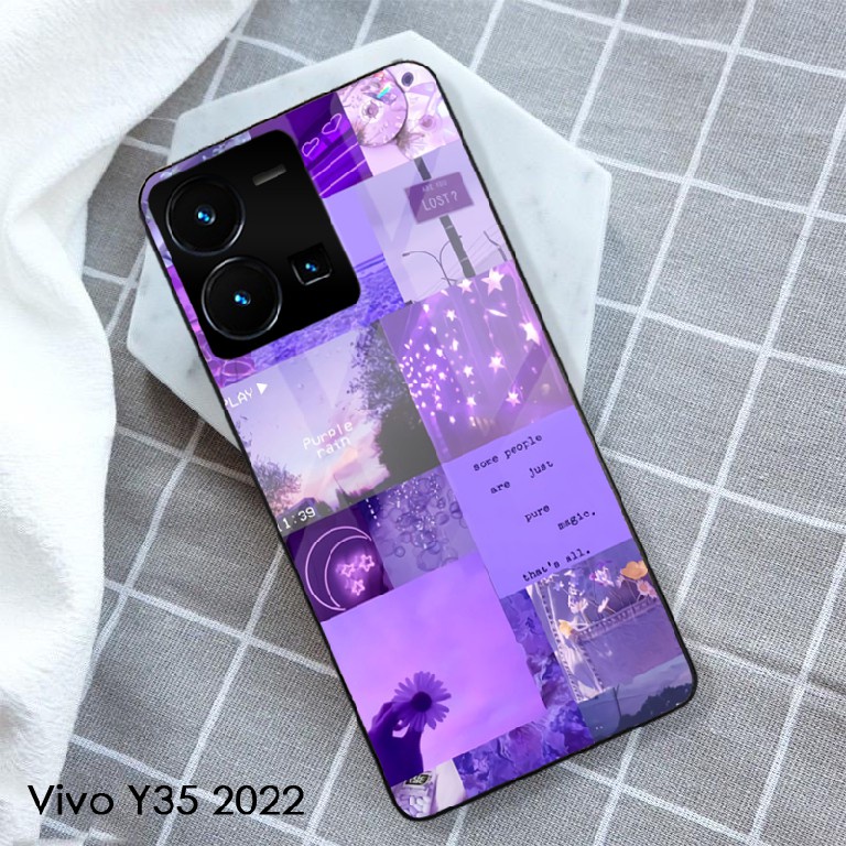 [A264] Softcase Glass Vivo Y35 2022 - Softcase Kaca Vivo Y35 2022  - Softcase Glass - Softcase Mirro