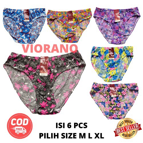 Grosir Celana Dalam Wanita 6pcs Motif Bunga Size M L XL Setengah Lusin Cd Cewek Murah Berkualitas