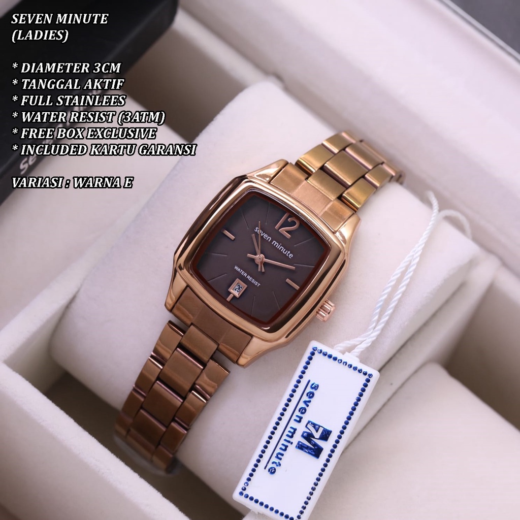 (FREE BOX) JAM TANGAN WANITA FASHION RANTAI BODY SEGI TANGGAL AKTIF