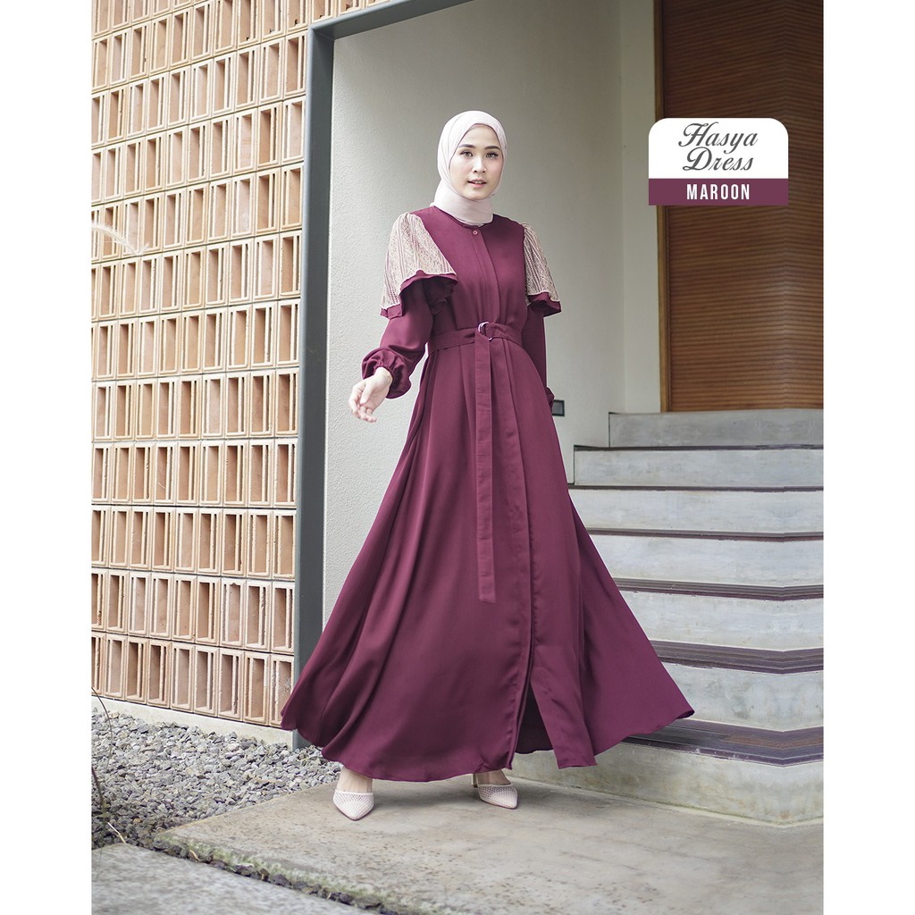 Hasya Dress By Gamaleea Hijab / Gamis Wanita / Dress Pesta