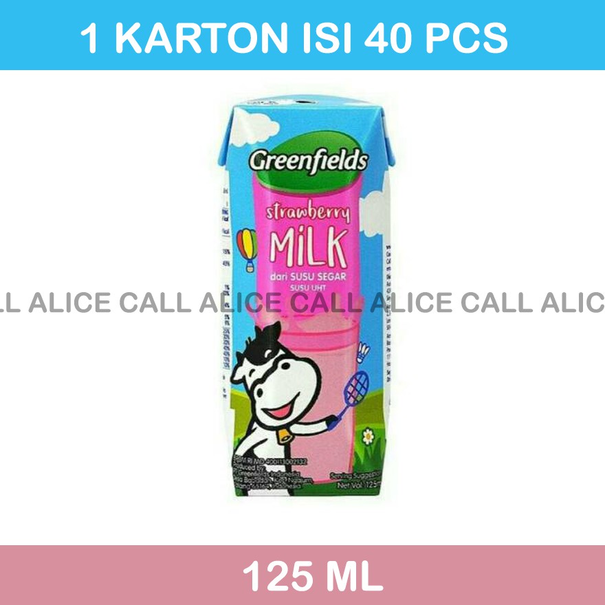 

SUSU GREENFIELDS UHT MILK STRAWBERRY CARTON 125 ML X 40 PCS