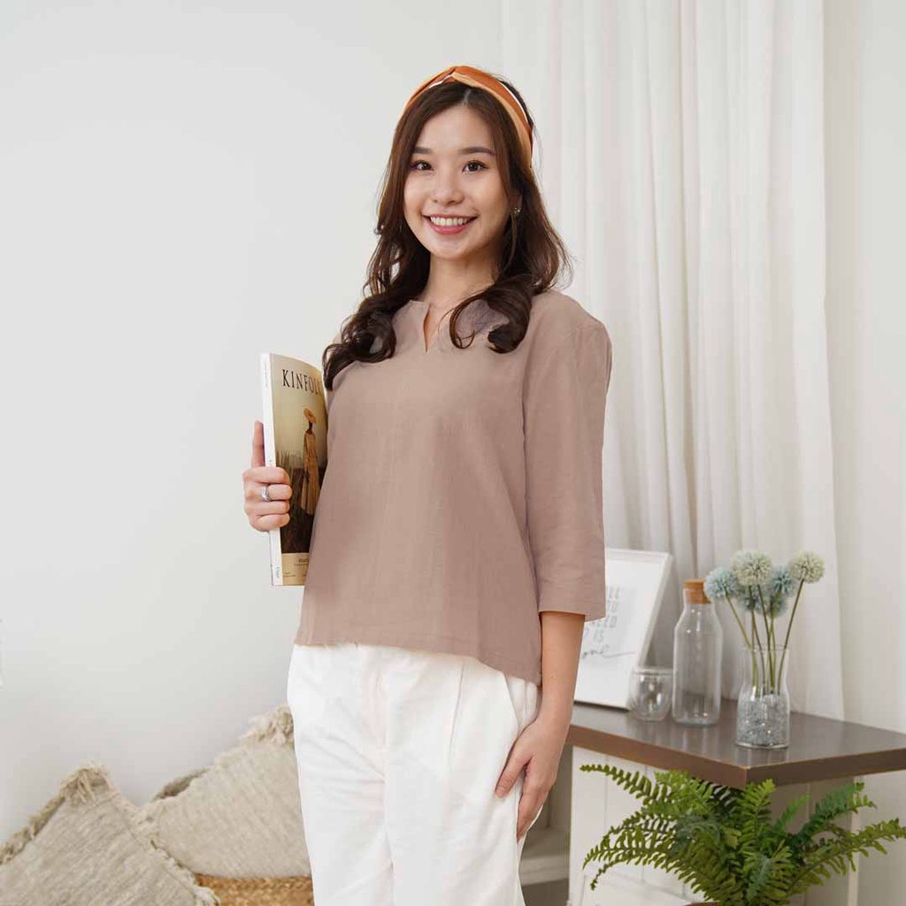 Beatrice Clothing Viren Blouse - Blouse Wanita-Olive