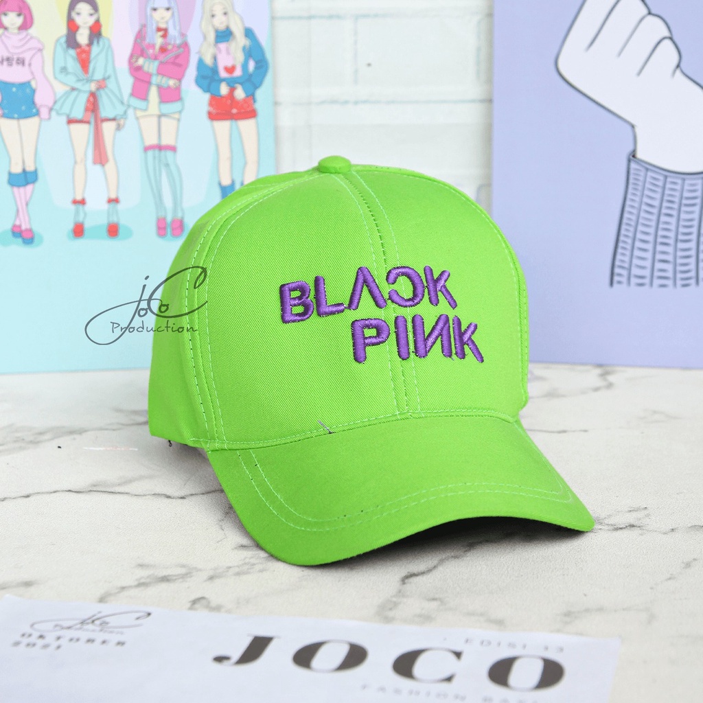 PHILEO | TOPI BASEBALL ANAK FASHION HAT TOPI MOTIF BORDIR UNISEX TOPI MOTIF BLACK PINK BORDIR-BLACKPINK - HIJAU