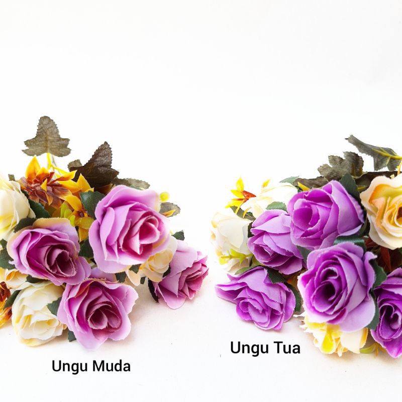 Bunga Mawar Artifisial AF44 Dua Warna Rose Artificial Flower