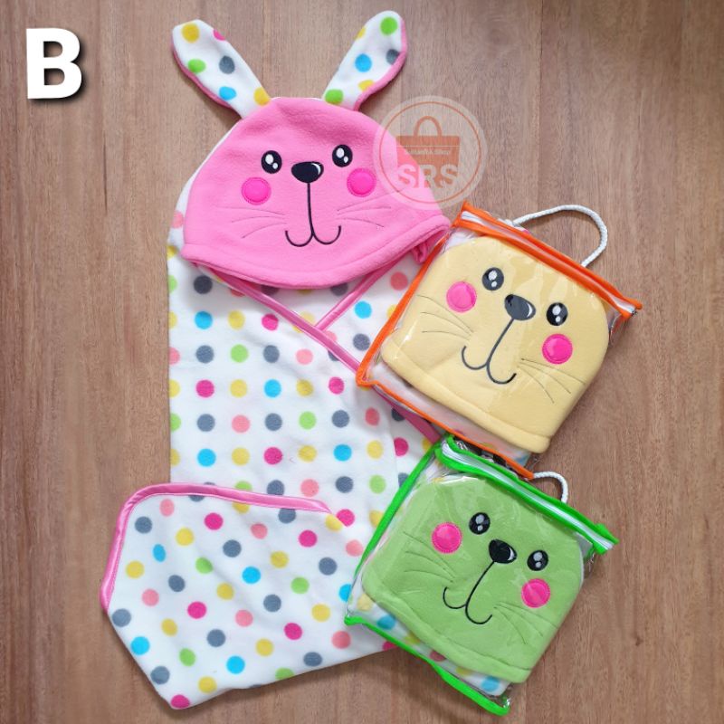 Disc Selimut Topi Bayi Newborn Boboko 72X72 Cm Single Premium Blanket Tebal Baby Blanket Karakter