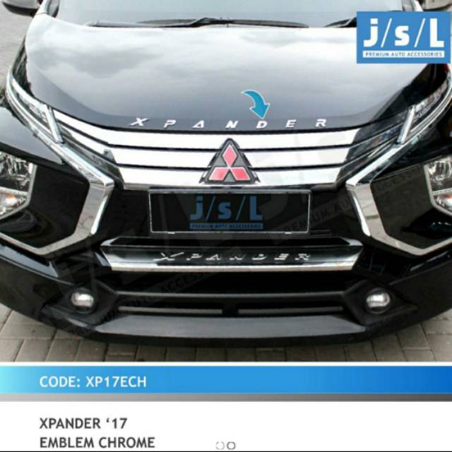 Emblem hood molding/ kap mesin Xpander Hitam Chrome Merah jsl