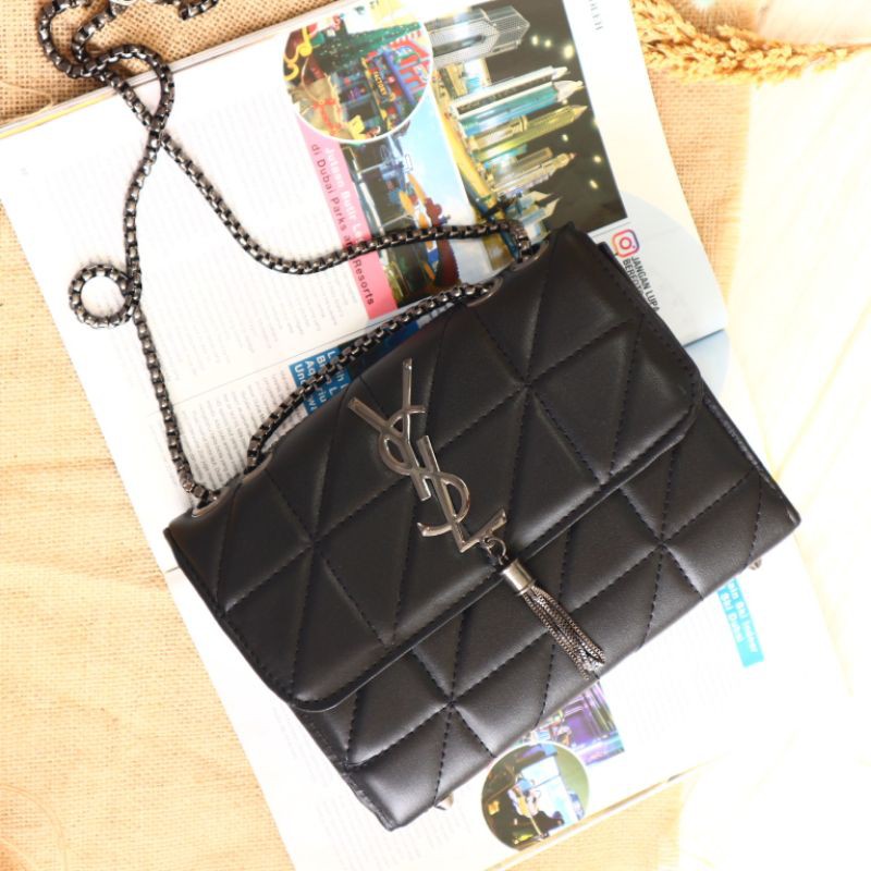 tas ysl belladona/ tas kulit import/ tas selempang rantai/ tas bahu wanita/ tas bahu / tas ready