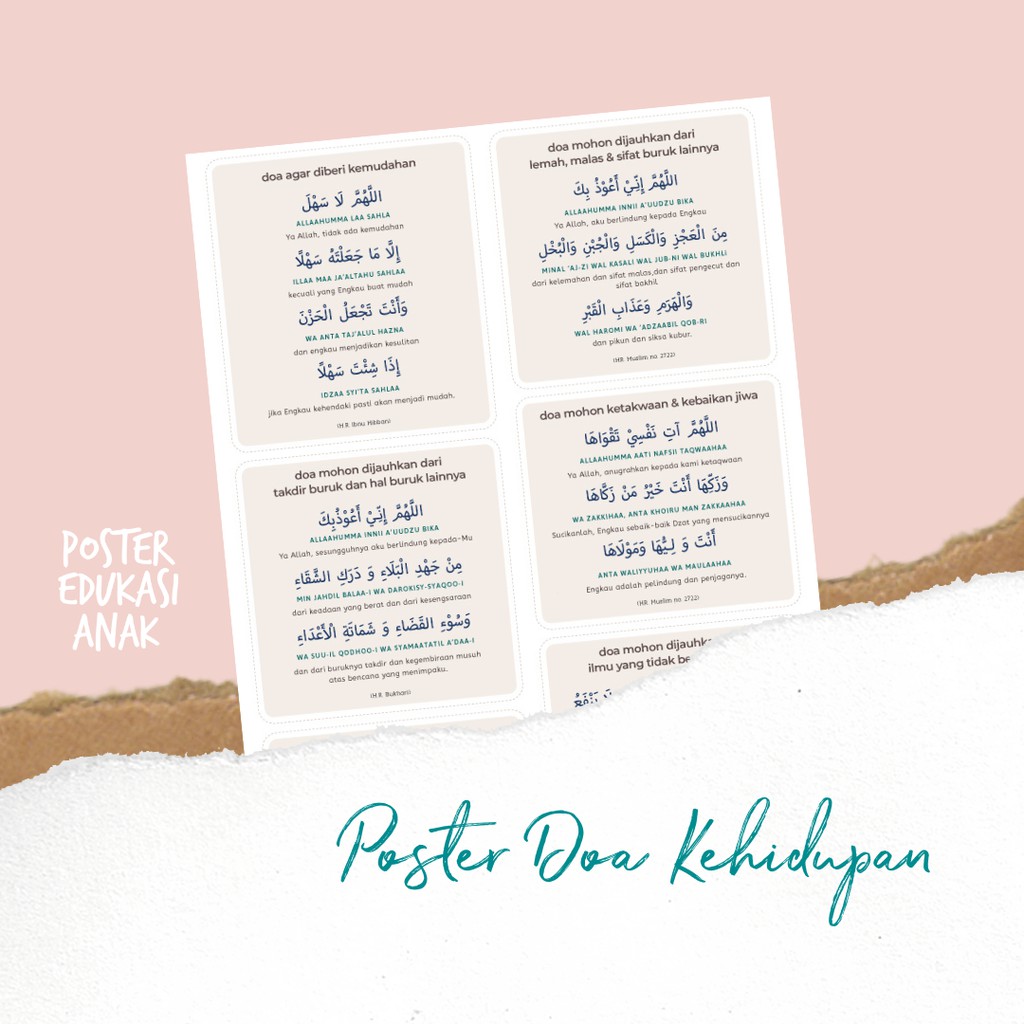 Poster Doa Kehidupan Media Edukasi untuk Belajar Doa dan Membiasakan Anak Berdoa dalam Keseharian