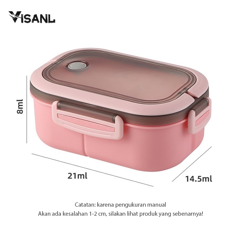 Kotak Bekal Single-Layer Lunch Box Kotak Makan Kapasitas Tempat Bekal Microwavable Anti Tumpah