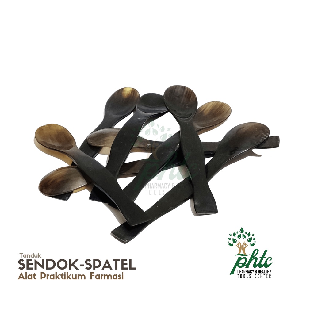 Sendok-Spatel Tanduk l Satu Sisi Sendok - Satu Sisi Pipih