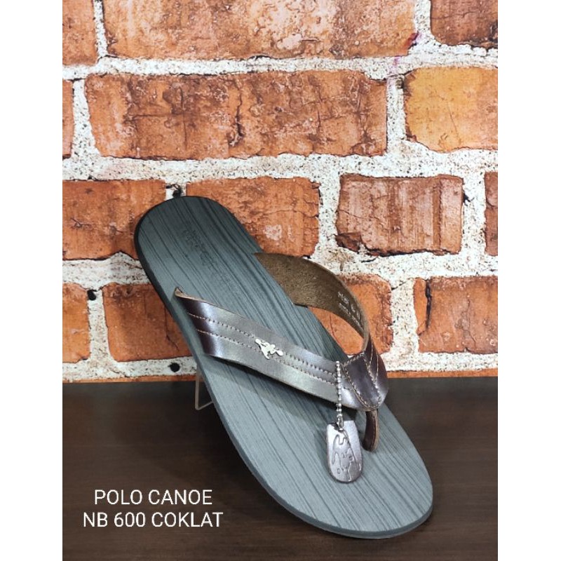 sandal cowok , sandal pria bahan kulit POLO CANOE