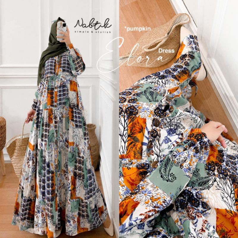 Gamis Muslim Rayon Elora Dress Original Nabtik