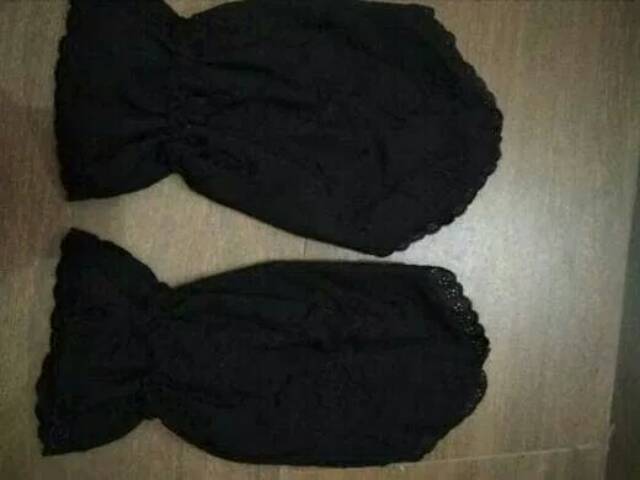 Sarung Tangan Haji Umroh Wanita Hitam Katun Paris