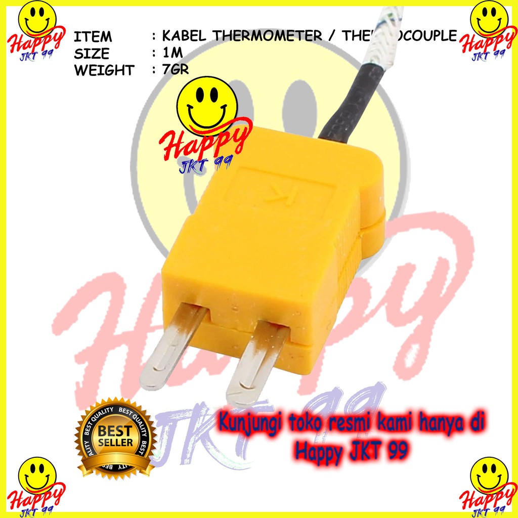 [ HAPPY JKT 99 ] K TYPE THERMOCOUPLE PROBE SENSOR PANAS SUHU 20 SD 500 DERAJAT GEPENG