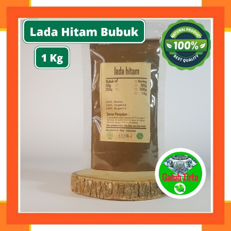 

LADA HITAM BUBUK 1000 GRAM / 1 KG - Piper Nigrum - MURNI - JSR - Rempah Herbal organik dan alami