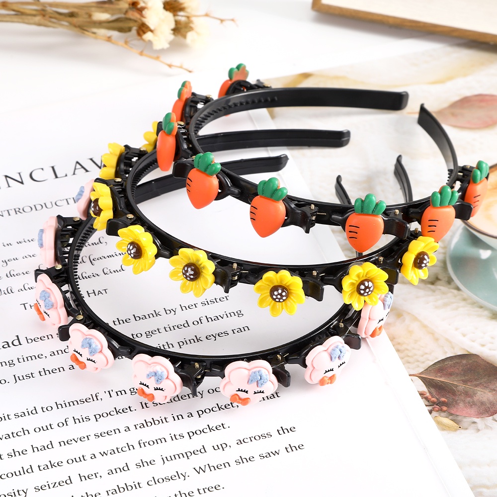 Korean Children Braided Headband for Kids Cute Sweet Face Washing Hairband Women Hair Accessories