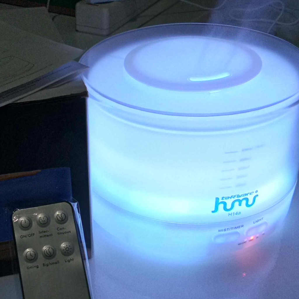 500ml Humidifier 7 RGB Color Aromatherapy Air Pelembab+ Remote Control HUMI H14A Taffware Grab medan