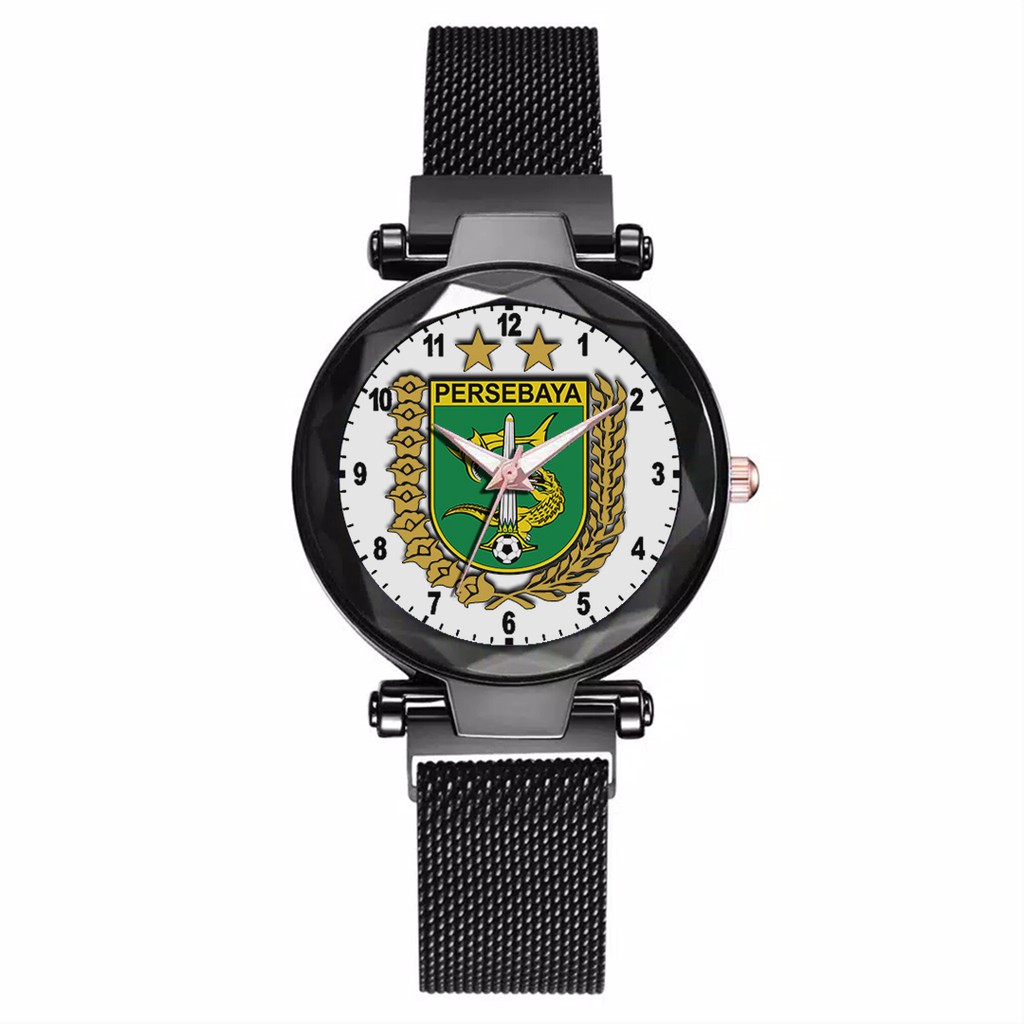 Jam Tangan Wanita Custom - Bonita PERSEBAYA MOTIF 5 Free Box &amp; Batre Cadangan