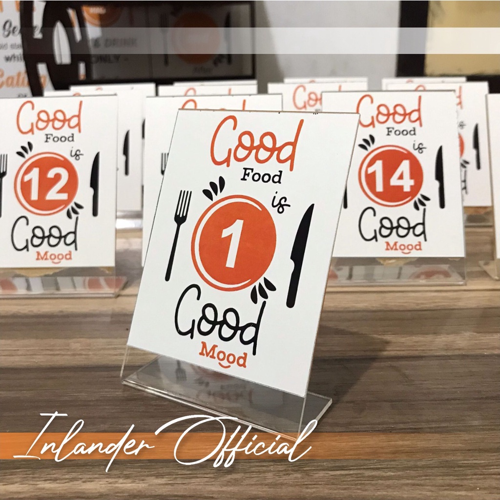 Nomor nomer meja akrilik cafe restoran custom free desain