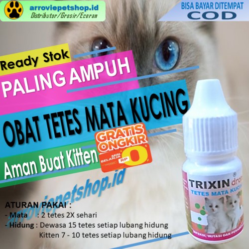 Trixin Cat| Tetes Mata Kucing| Obat Infeksi Mata Kucing| Obat Mata Kucing Belekan