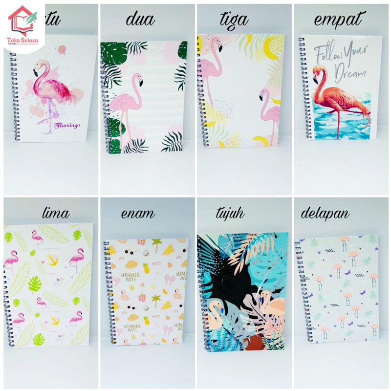 

NOTEBOOK MUSLIMAH / BUKU CATATAN MOTIF FLAMINGO TERLARIS / NOTES MEMO SPIRAL A5