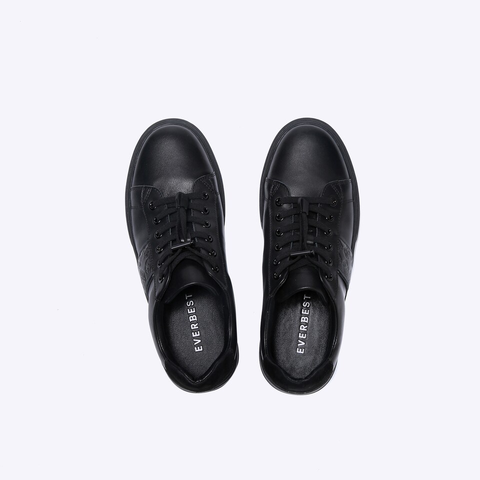 SEPATU SNEAKER EVERBEST PRIA ORIGINAL CASUAL KETS KULIT HITAM EM91