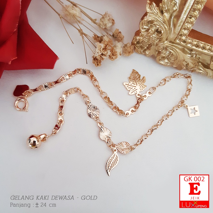 GK 002 Gelang Kaki Xuping Premium Perhiasan Emas Imitasi Wanita Dewasa Aksesoris Kaki Anklet Gold Xuping Ori Luxx Xuping