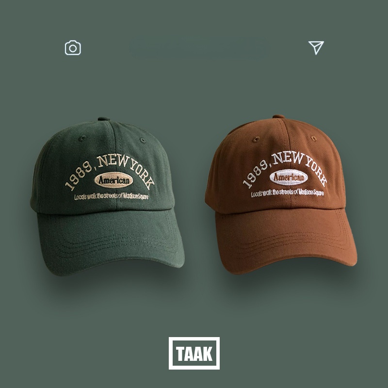 Topi baseball Motif Bordir Tulisan Gaya retro Korea Untuk Pria / Wanita