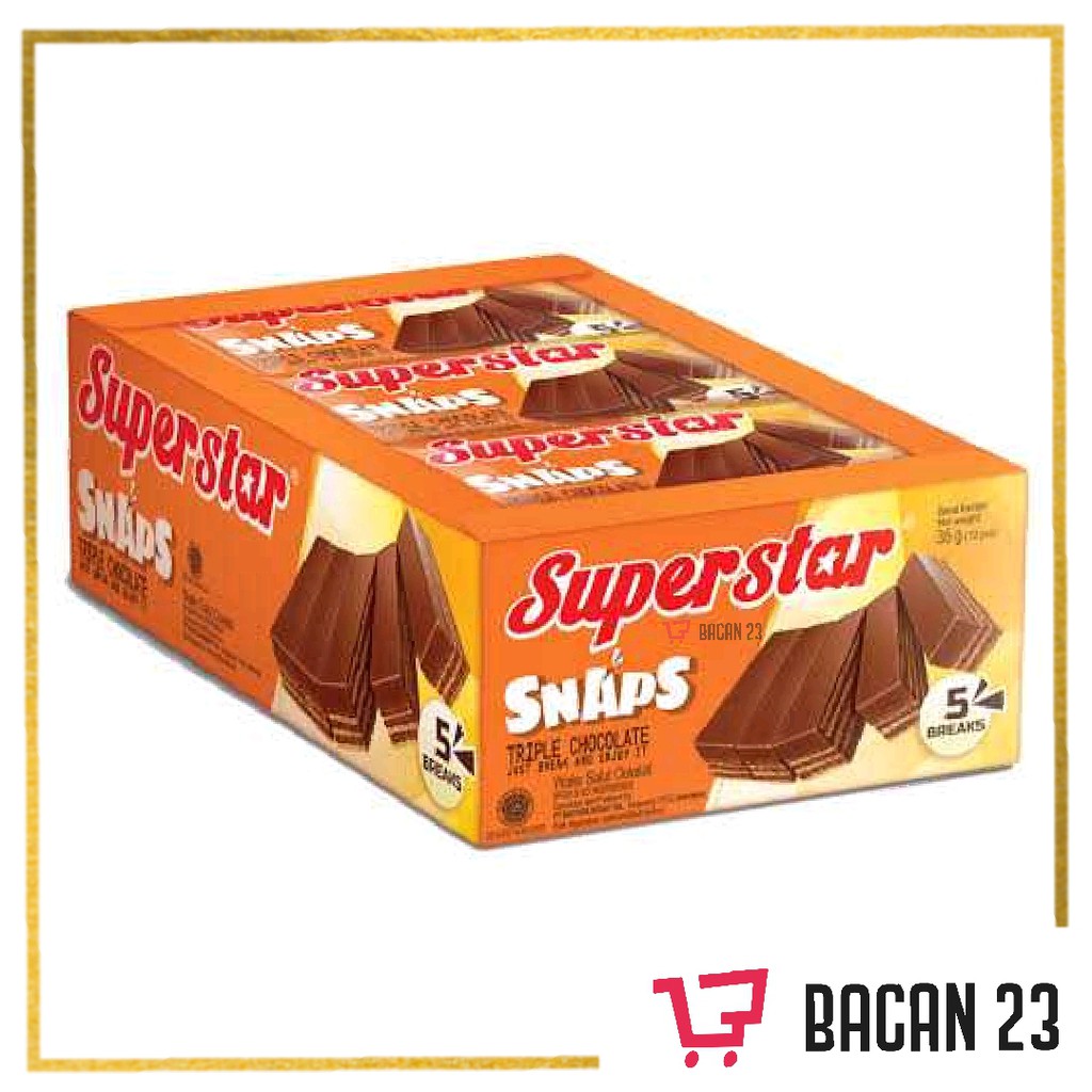 

Superstar Snaps Cokelat (12 pcsx 28g ) / Wafer Stik Coklat / Stick Cokelat / Bacan 23 - Bacan23