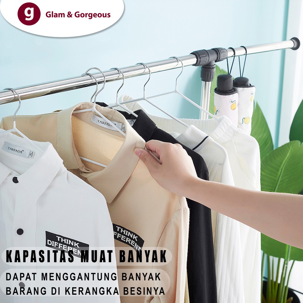 Rak Gantung Baju Stand Hanger Modern Serbaguna Rak Gawang Gantungan Pakaian Praktis GHR002