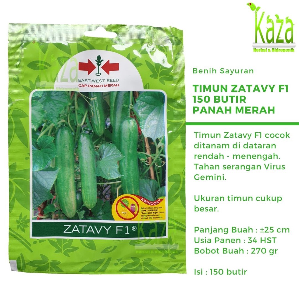 Timun Hibrida Zatavy F1 150 butir Panah Merah Mentimun Besar