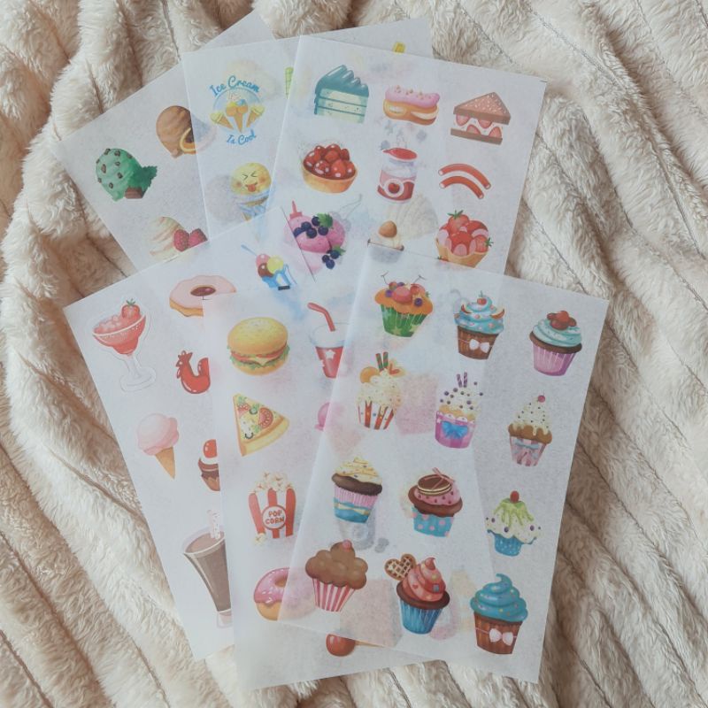 

Ice Cream Traveler Notebook Sticker Set Deco Stickers Washi Bujo Journaling Journal Stiker Diary Planner Es Krim Cupake Sticker Lucu Pastry Cake Theme Sweet Tooth