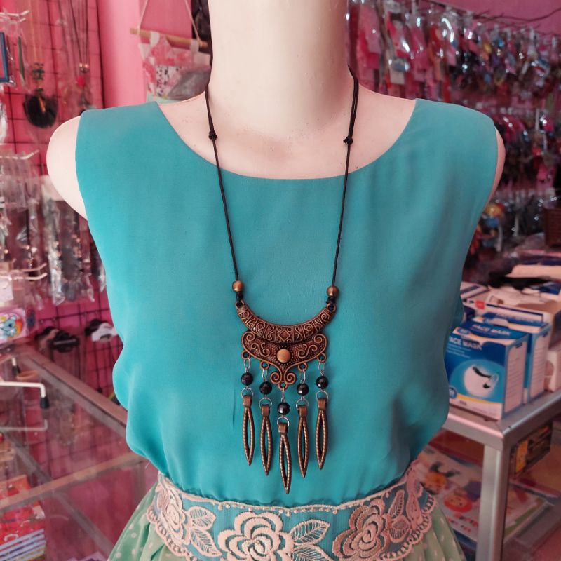 Kalung Etnik A279 Aksesoris Kalung Perempuan Kalung Hijab Tali Panjang Kalung Pesta