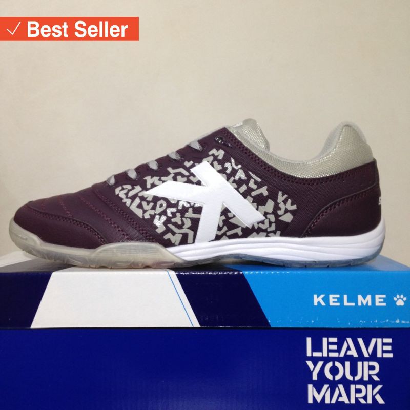 Sepatu Olahraga murah Harga Terjangkau / Sepatu Futsal Kelme Subito 6.0 Burgundy Grey 55820-063