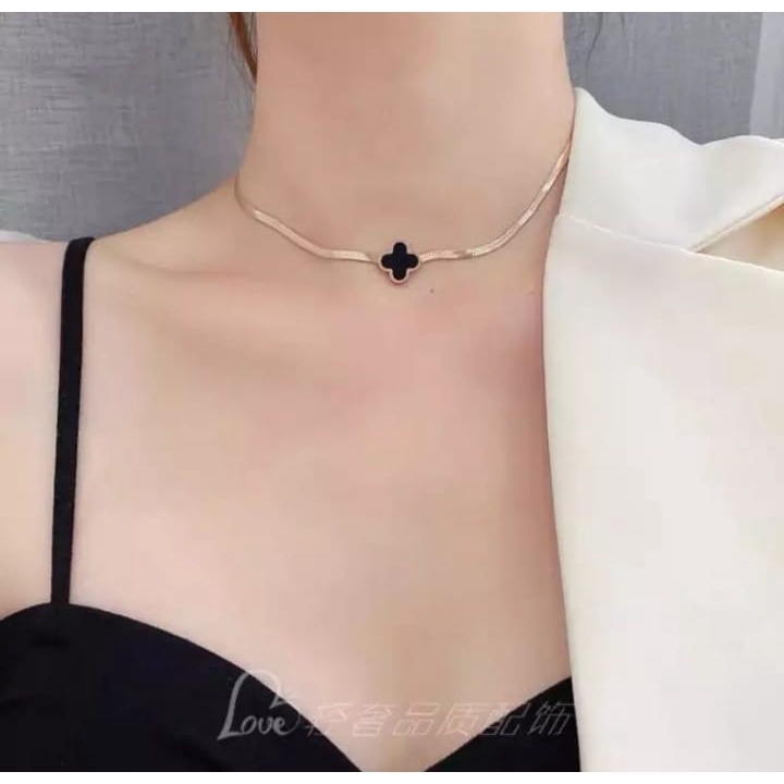 Bayar Ditempat ] Kalung Titanium Rose Gold Liontin Bola Pasir / Kalung Wanita / Kalung Titanium Asli Anti Karat Selamanya / COD / Kalung Korea / TERBARU